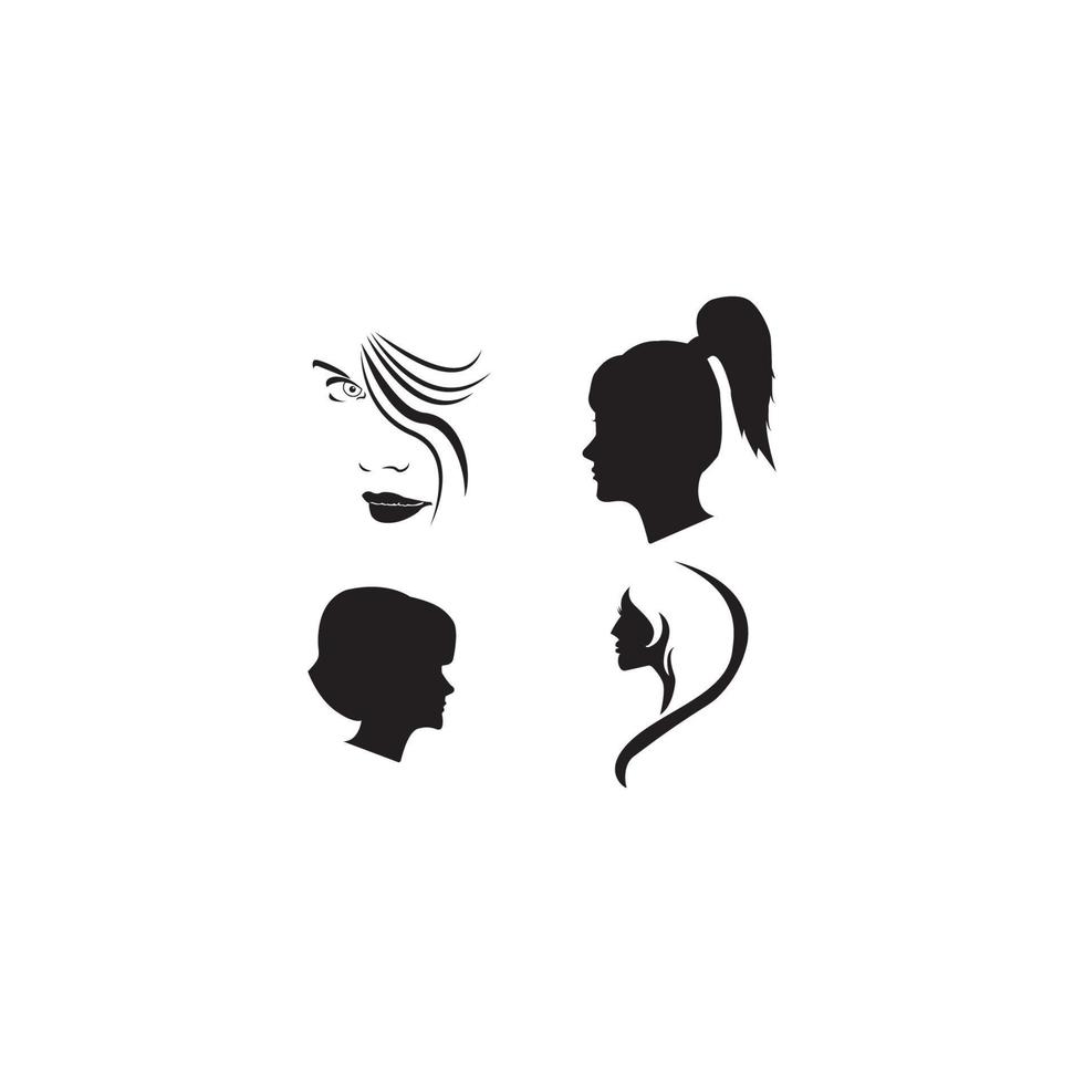 vector de plantilla de logotipo de icono de mujer de belleza facial