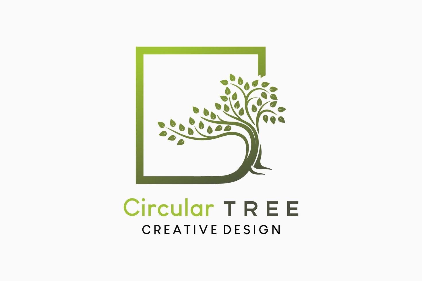 Tree icon logo with creative concept in box vector