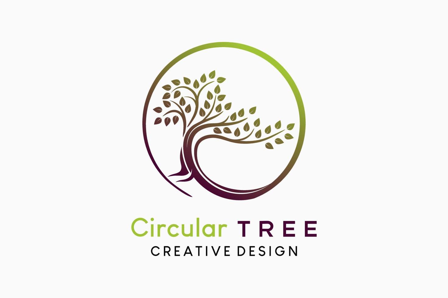 Tree icon logo with creative concept in circle vector