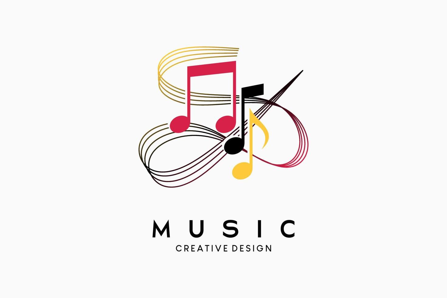 Music icon logo design or music symbol, simple music note vector illustration