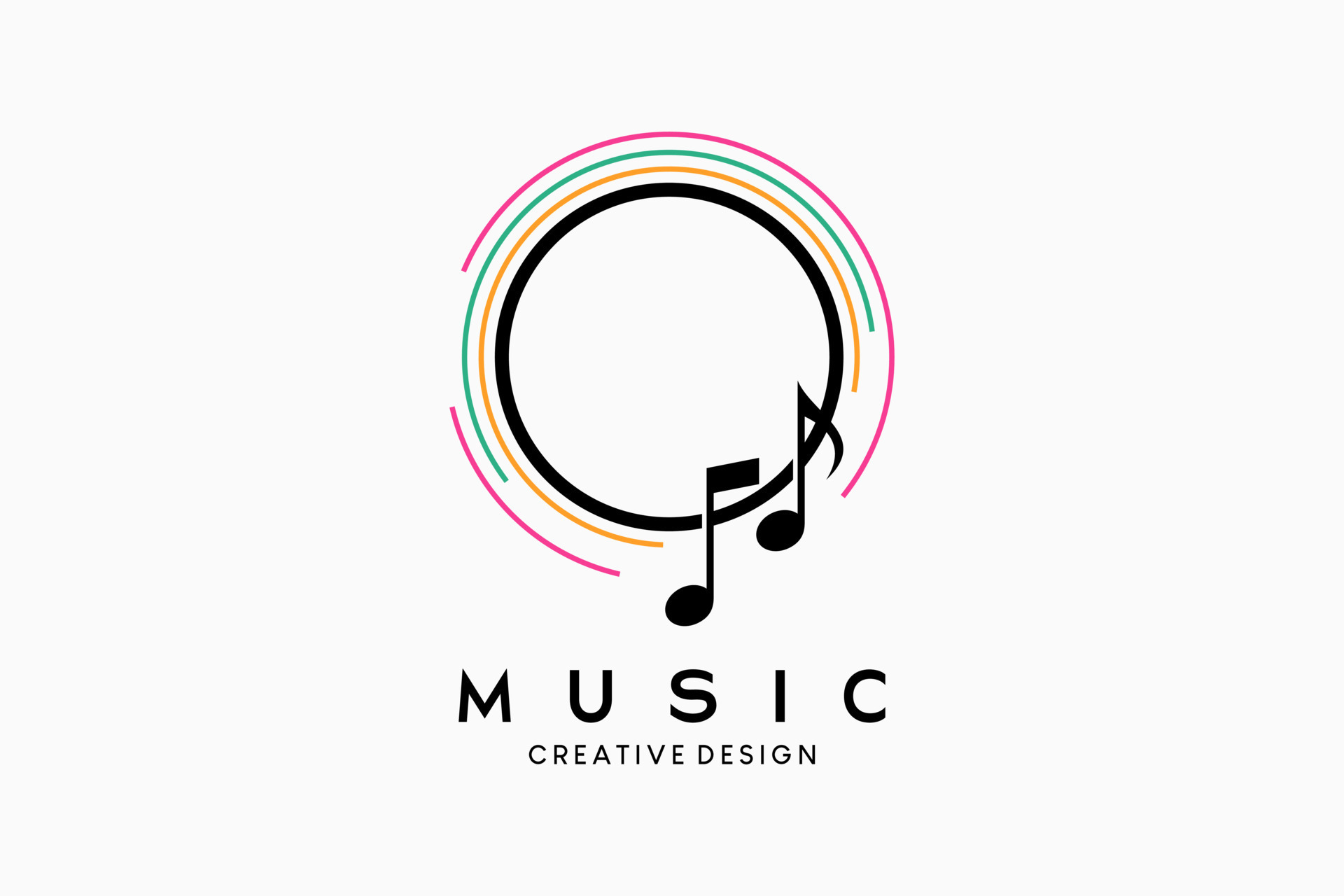 Music icon logo design or music symbol with creative creative concept