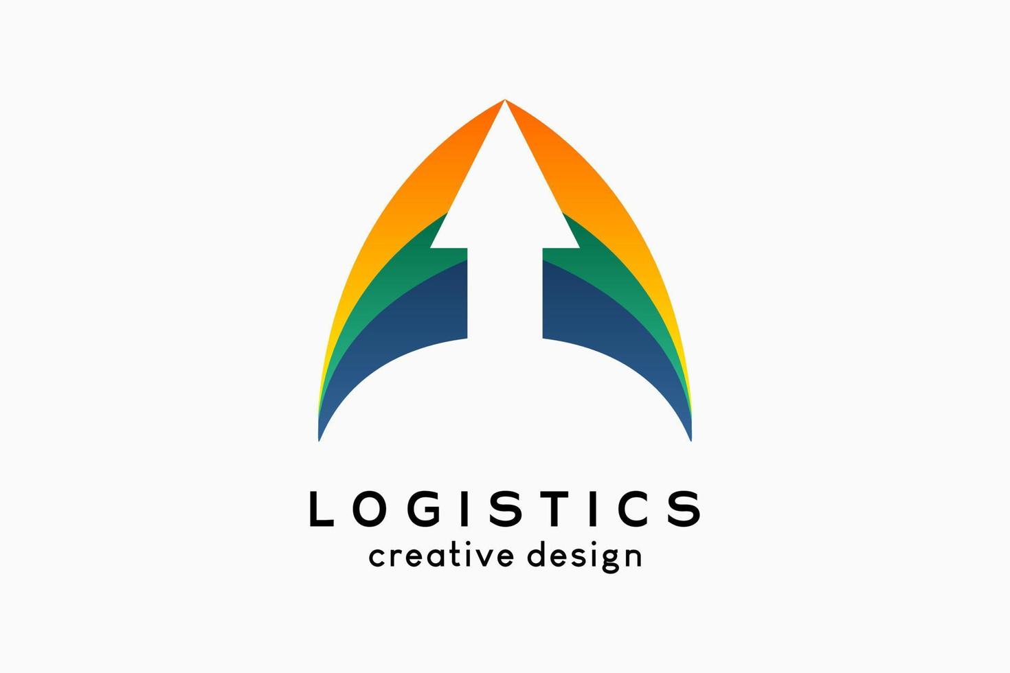 diseño de logotipo de logística, icono de flecha con un concepto creativo y simple vector