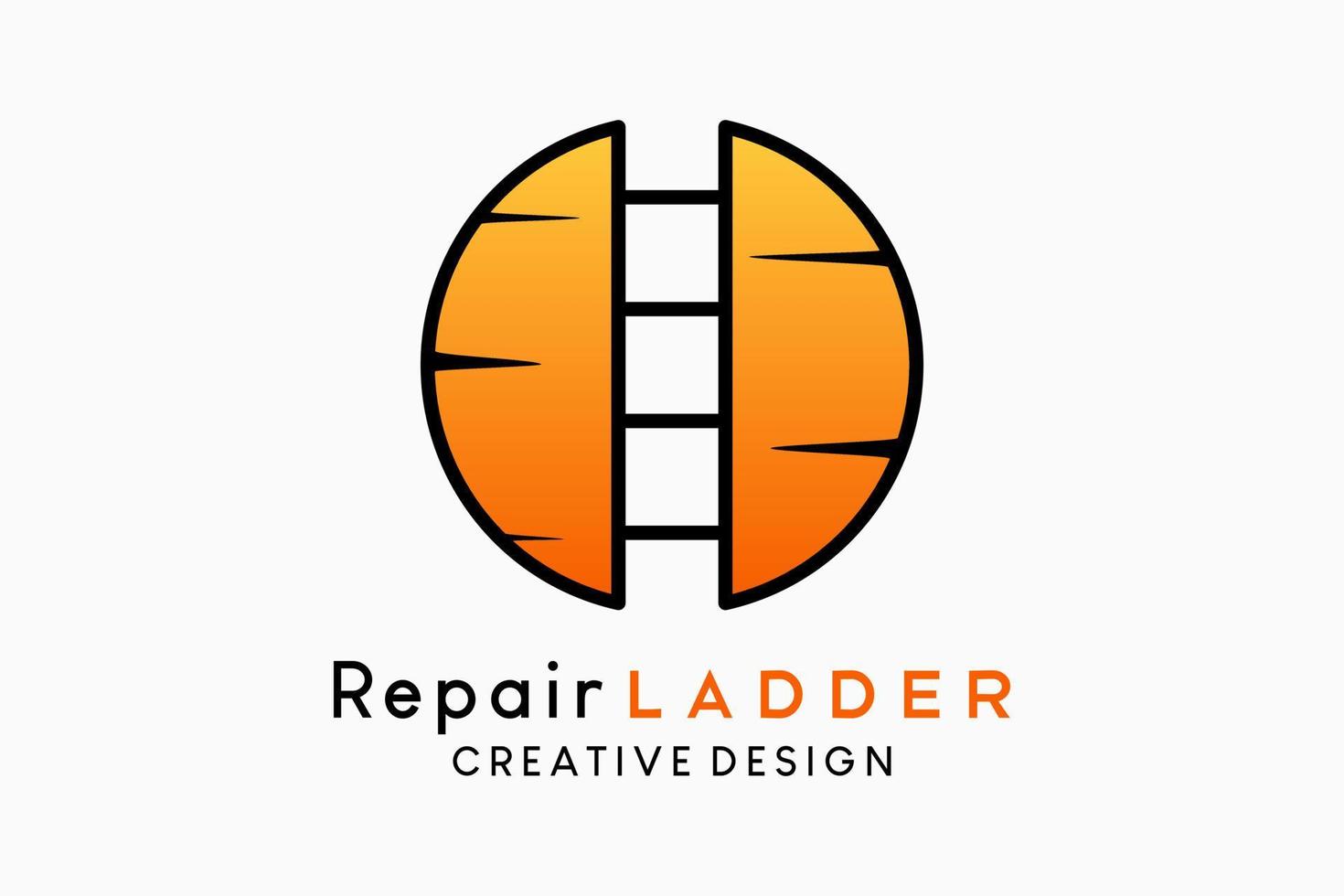 Stair icon vector logo template design with creative concept in sunset