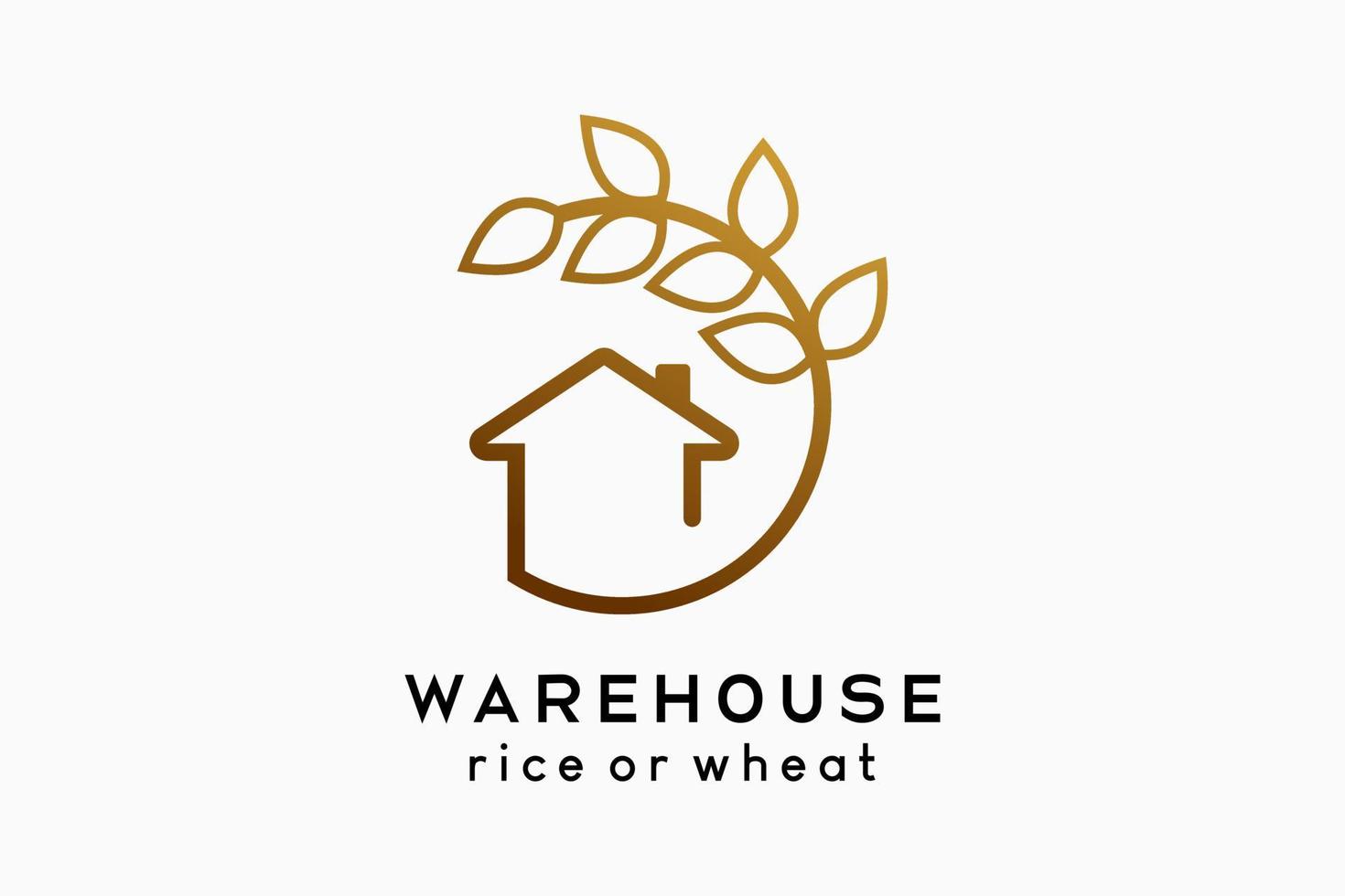 Paddy barn or wheat barn logo design with creative and simple concept vector