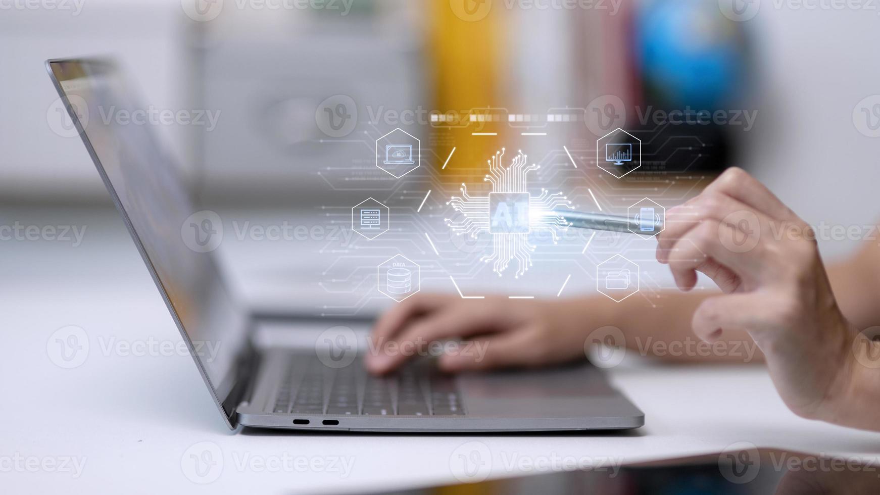 Digital transformation technology strategy, IoT, internet of things. transformation of ideas and the adoption of technology in business in the digital age, enhancing global business capabilities. Ai photo