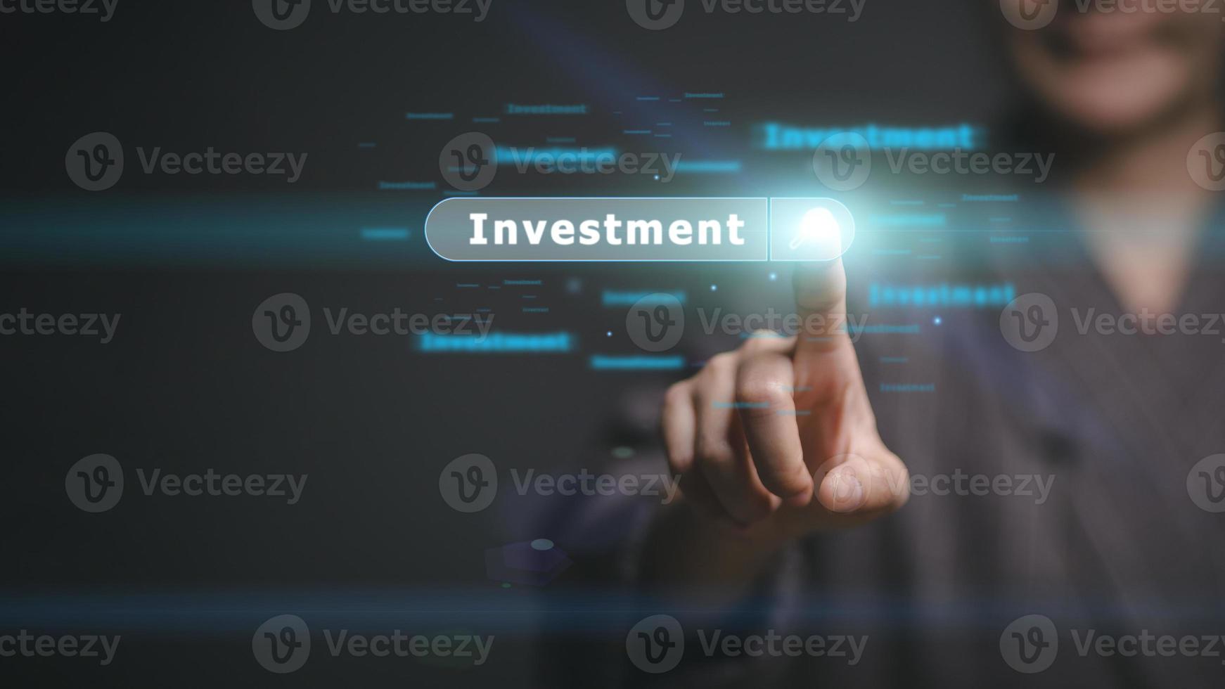 Closeup businesswoman hands searching for investment. Searching browsing internet data information photo
