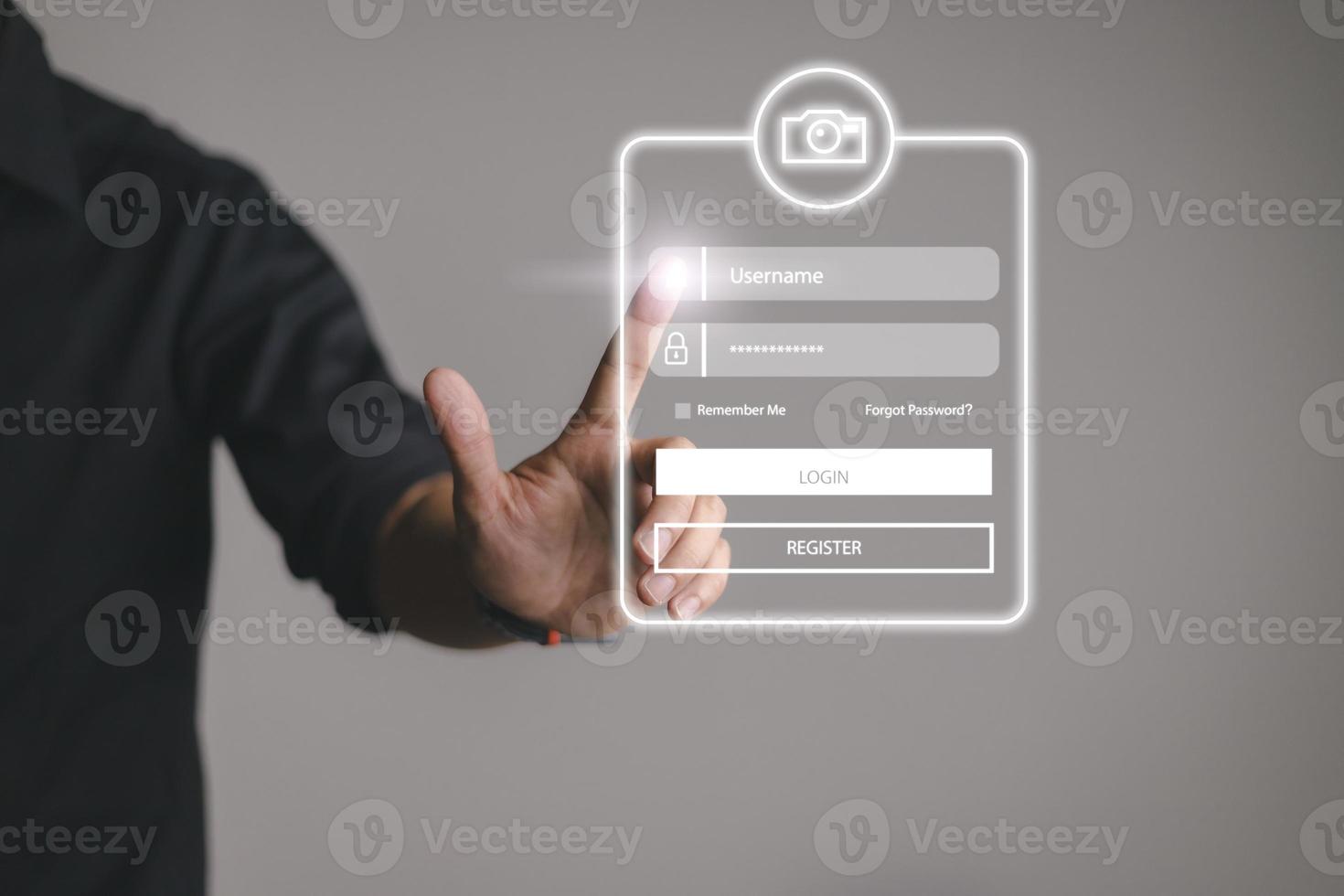 cyber security concept, Login, User, identification information security and encryption, secure access to user's personal information, secure Internet access, cybersecurity. photo
