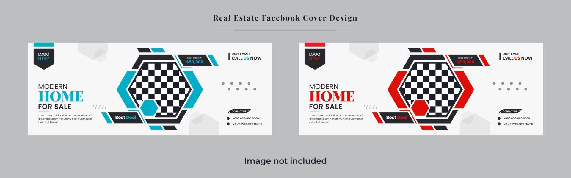 Real estate home and property sale social media cover banner design vector