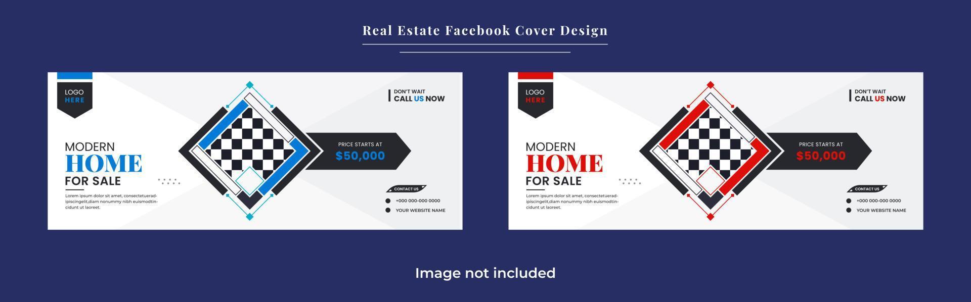 Real estate home and property sale social media cover banner design vector