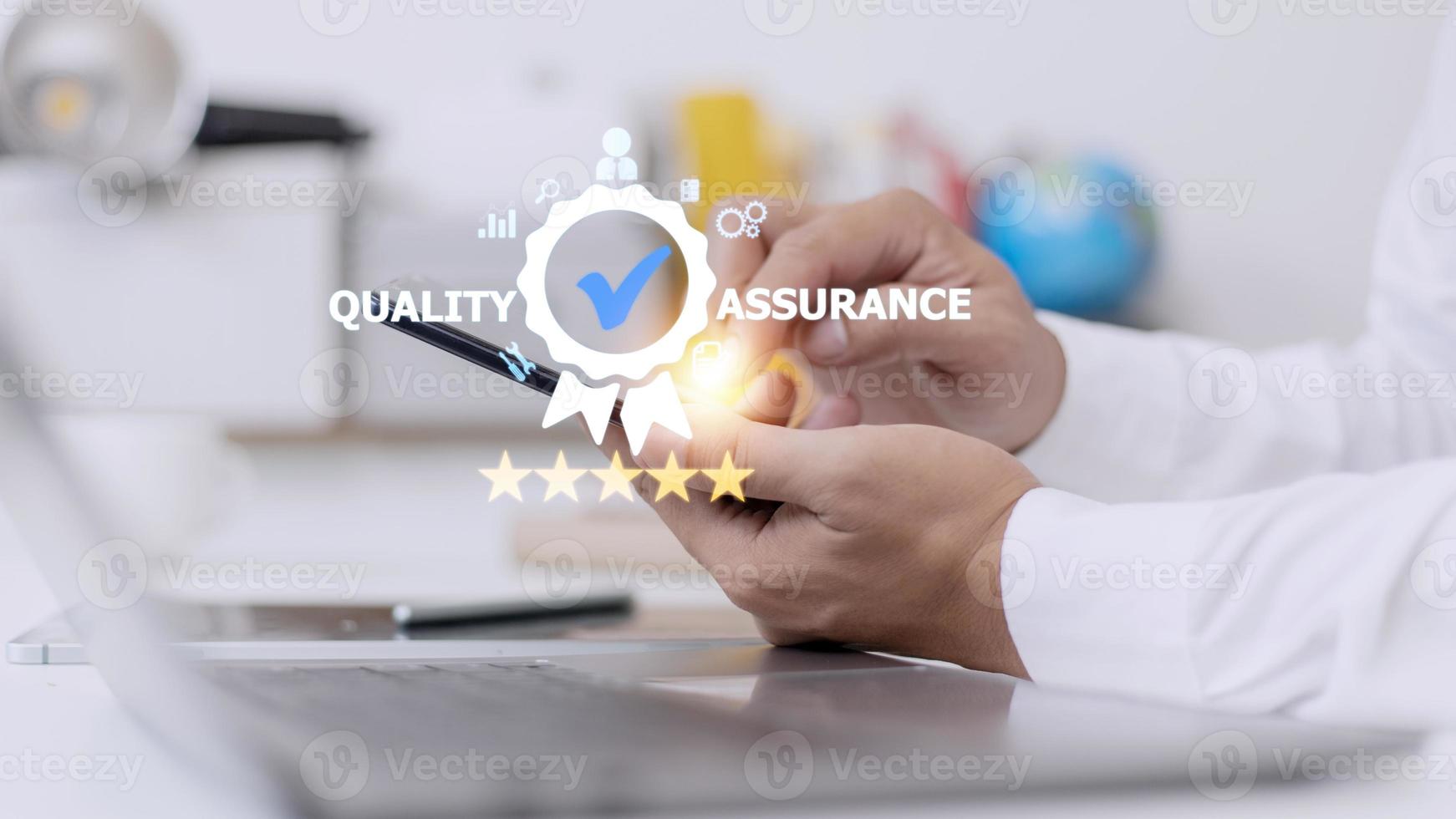 Quality Assurance Service Guarantee Standard Internet Business Technology Concept. photo
