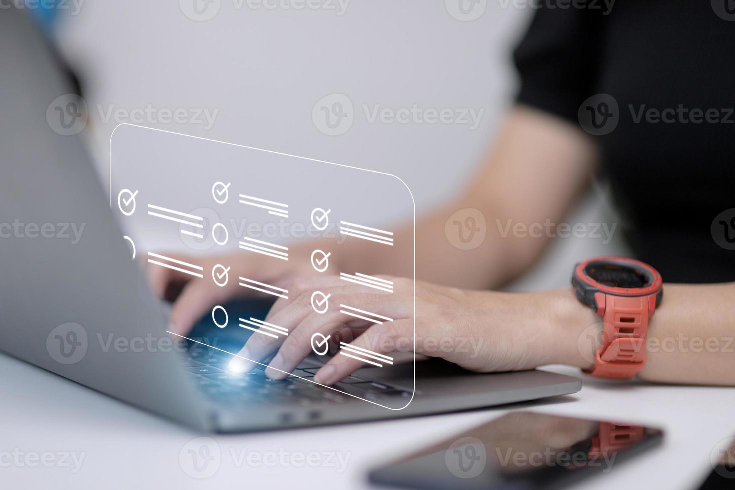 questionnaire with checkboxes, filling survey form online, answer questions of test photo