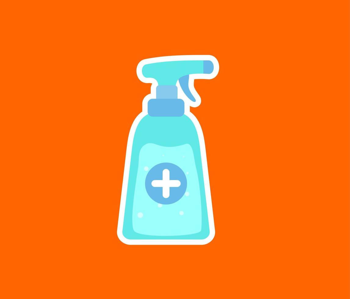 disinfectant spray hygiene equipment sticker isolated vector