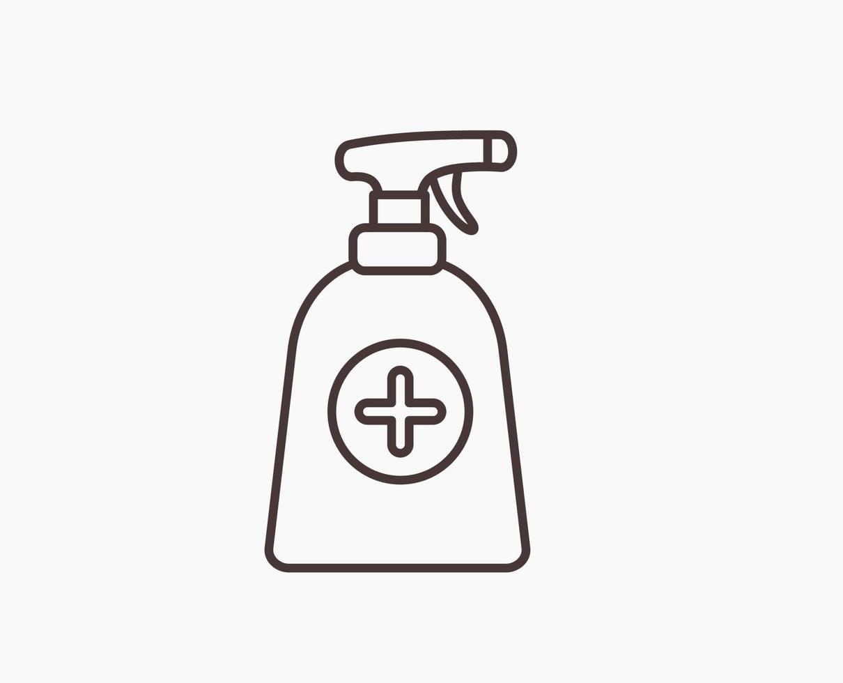 disinfectant spray hygiene equipment line art vector