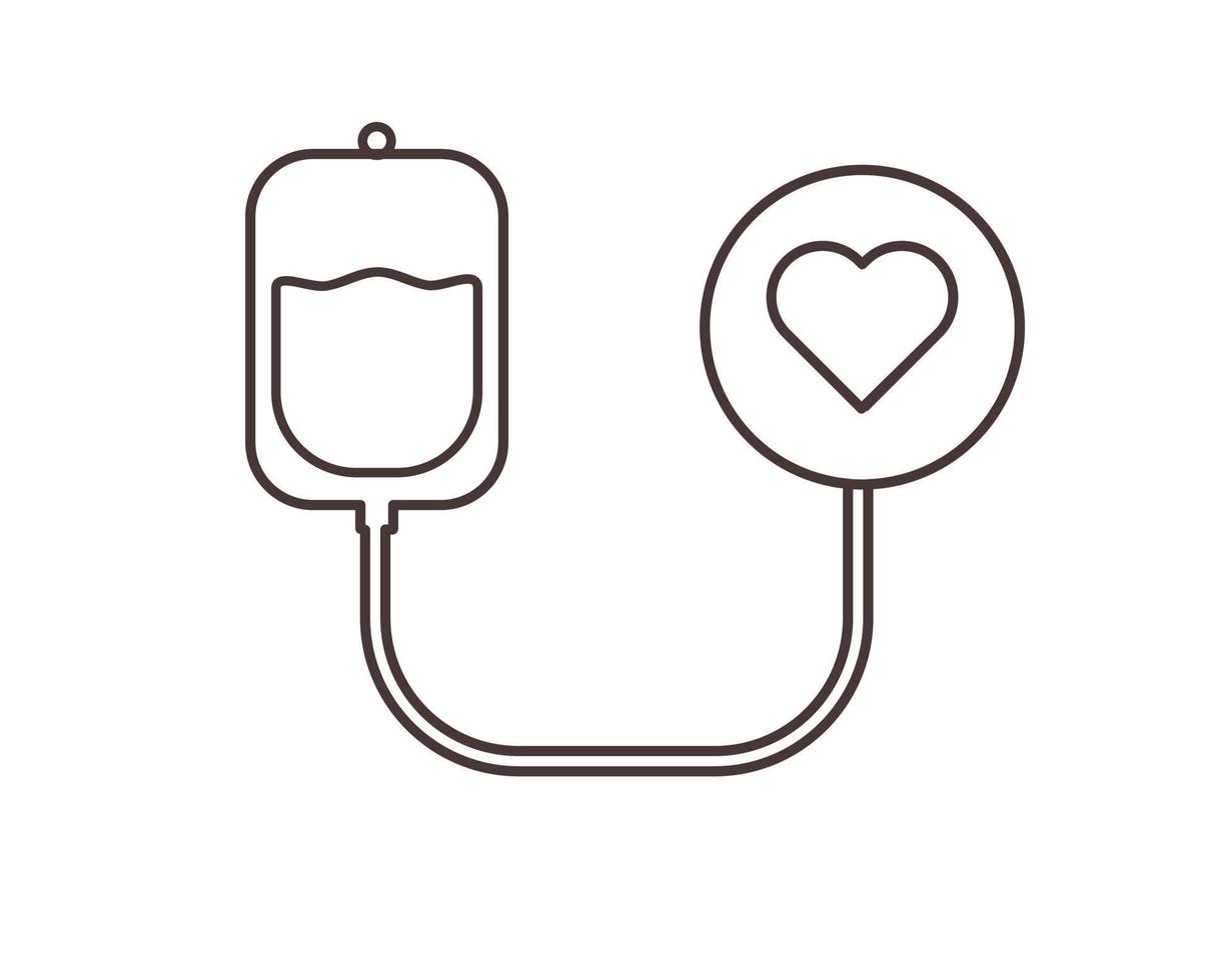 blood donor donation equipment design line icon concept vector