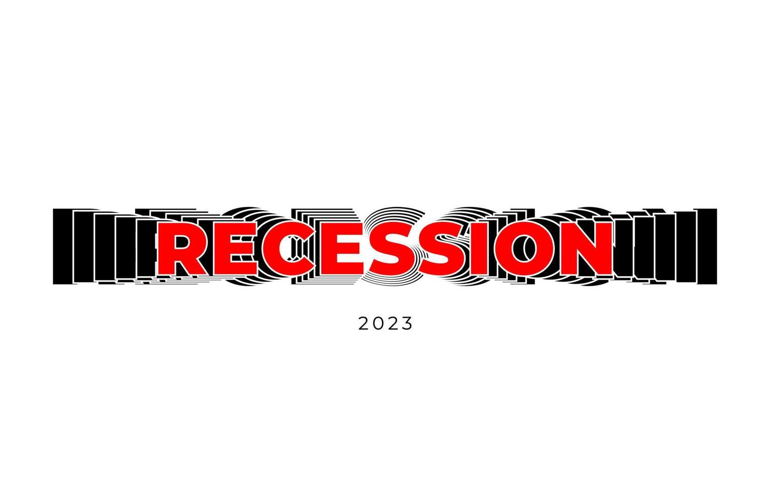 recession 2023 typography vector design element