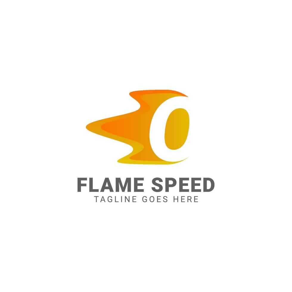 letter O flame speed vector logo design