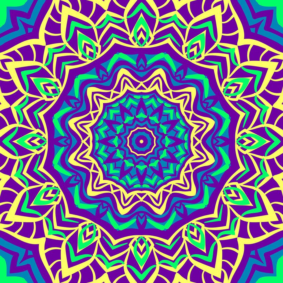 abstract mandala background psychedelic style round trippy vector ...