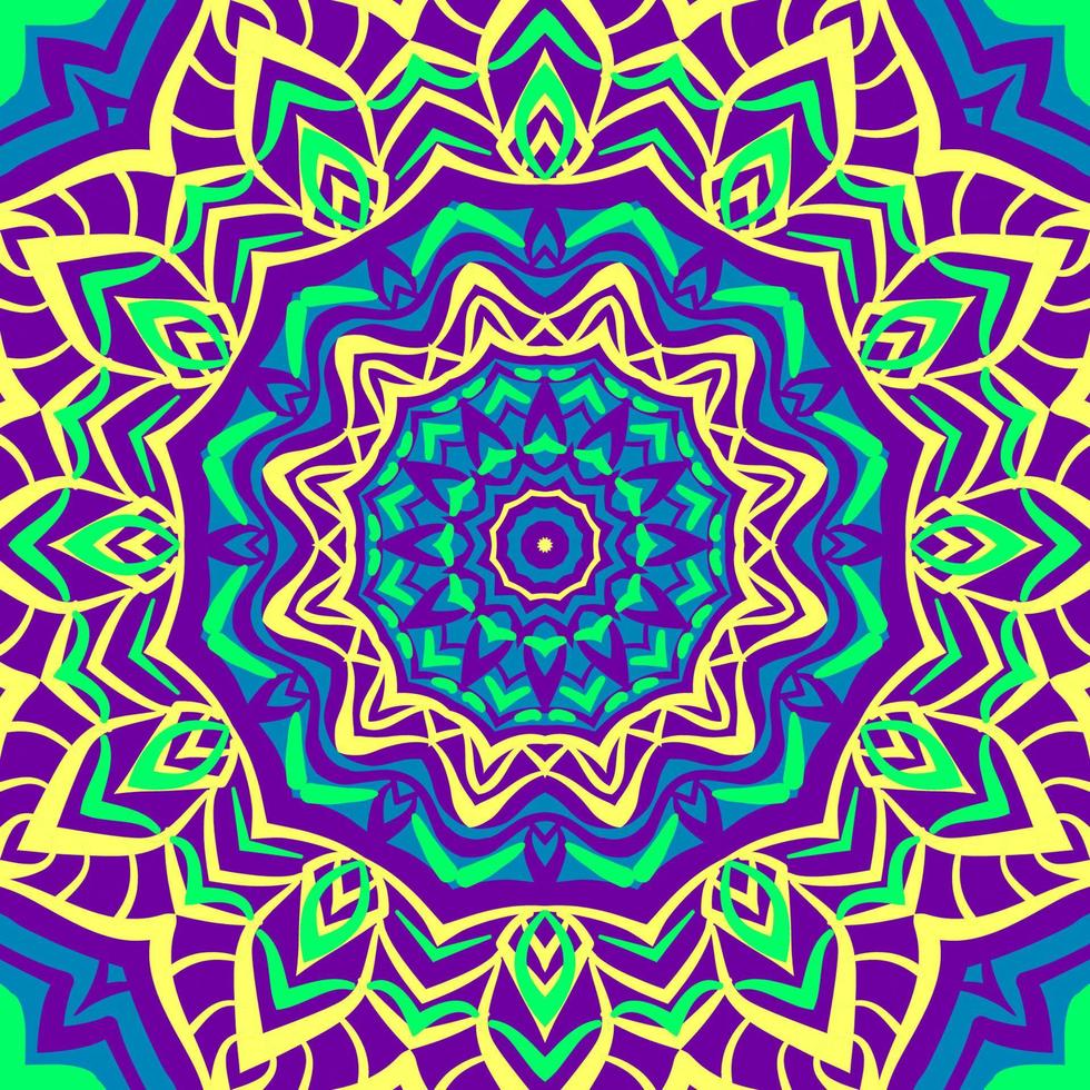 abstract mandala background psychedelic style round trippy vector design