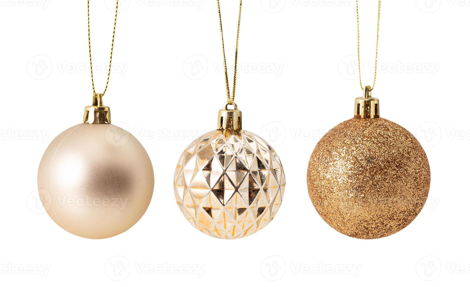 Set of Christmas ball decoration isolated on white background with clipping path photo