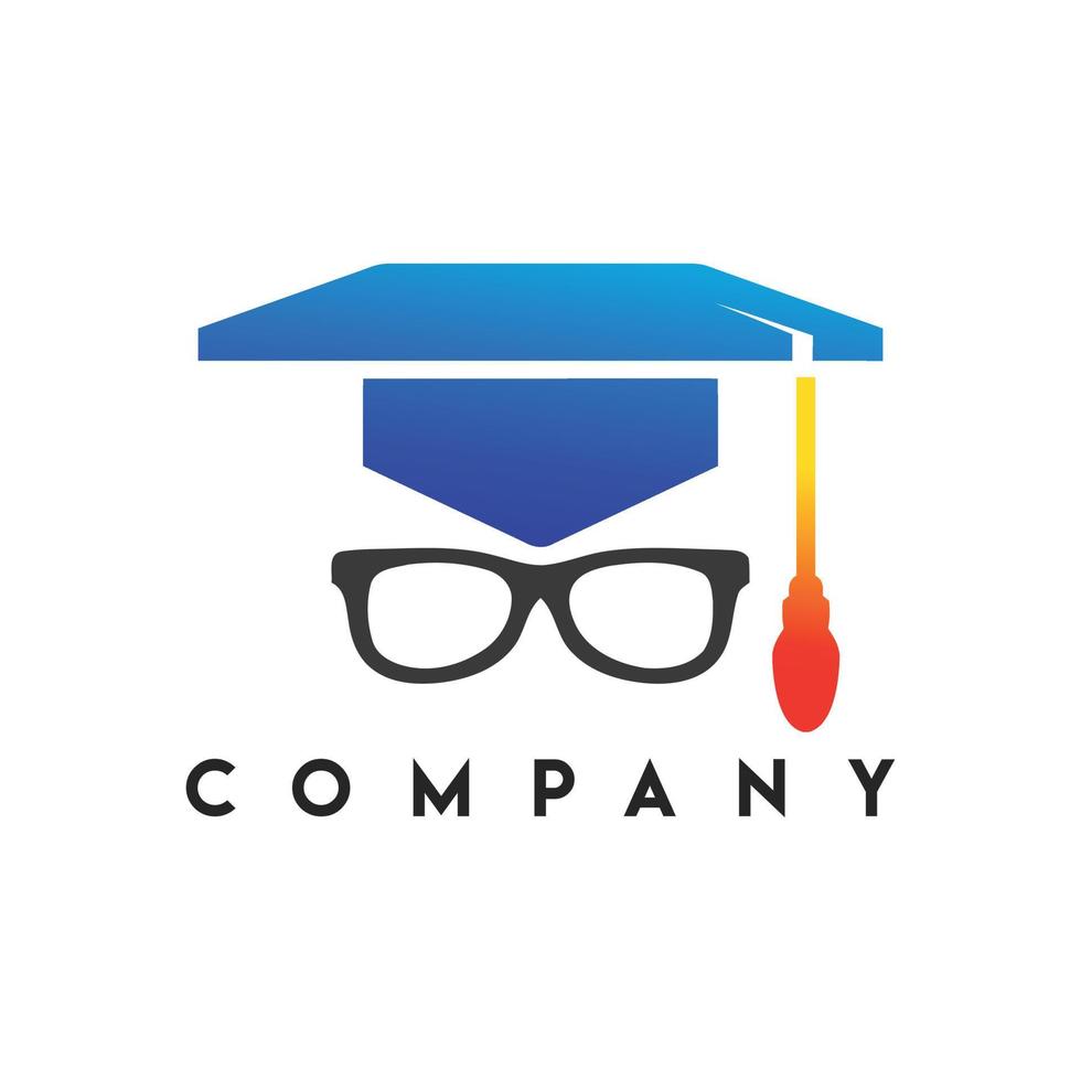 Student Glasses Mortarboard Logo, Cap And Sunglass Combination Logo vector