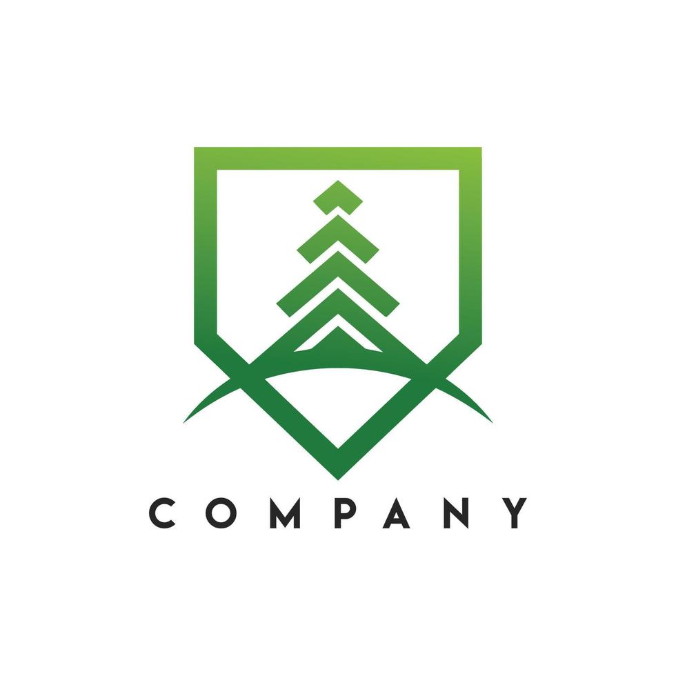 Forest Tree Shield Logo, tree shield logo vector