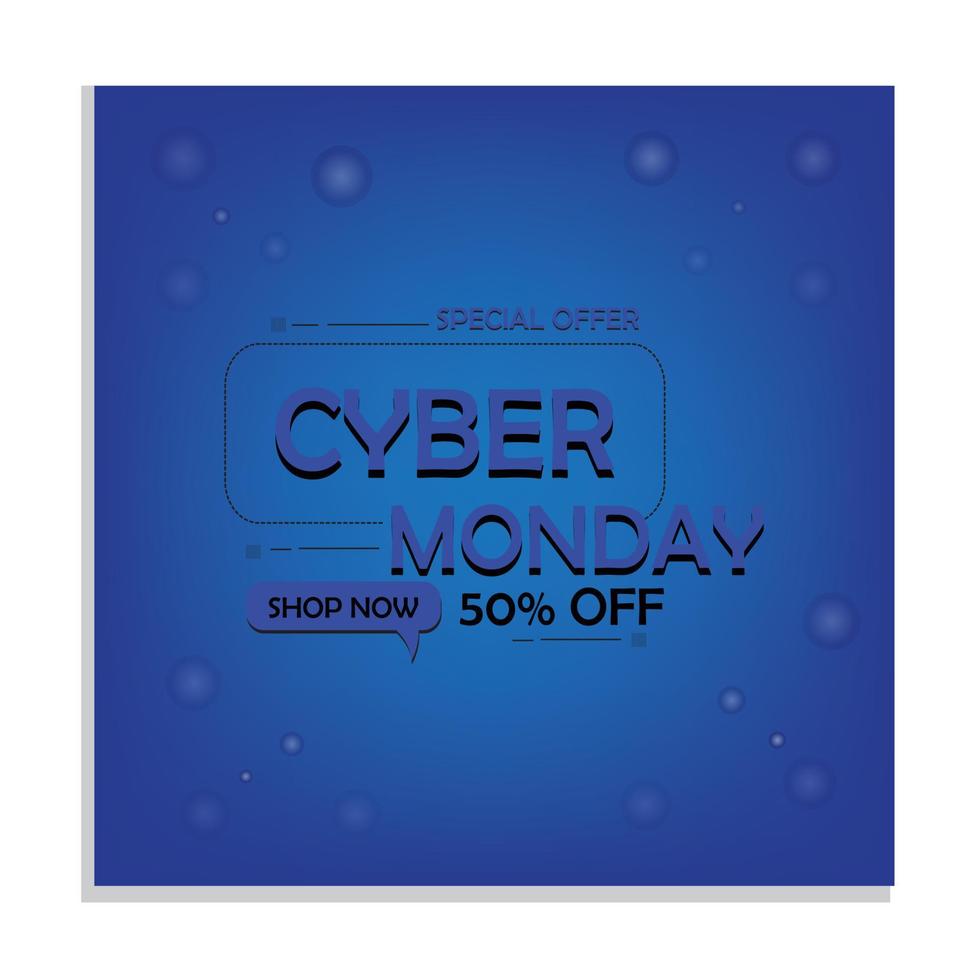 diseño de publicaciones de redes sociales de cyber monday vector