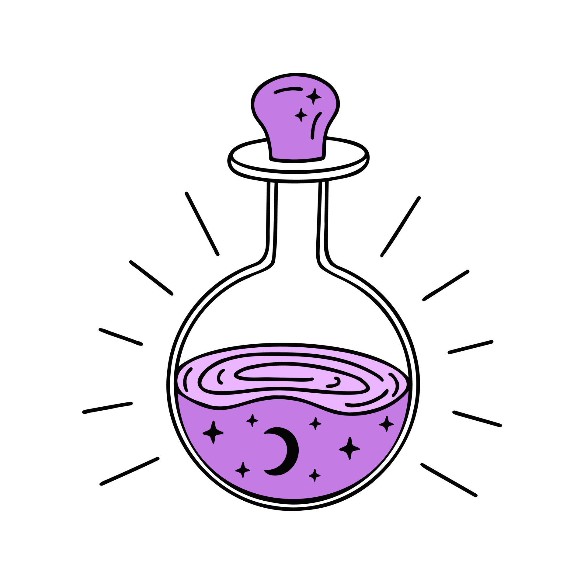 Potion bottle. Illustration for printing, backgrounds, covers and