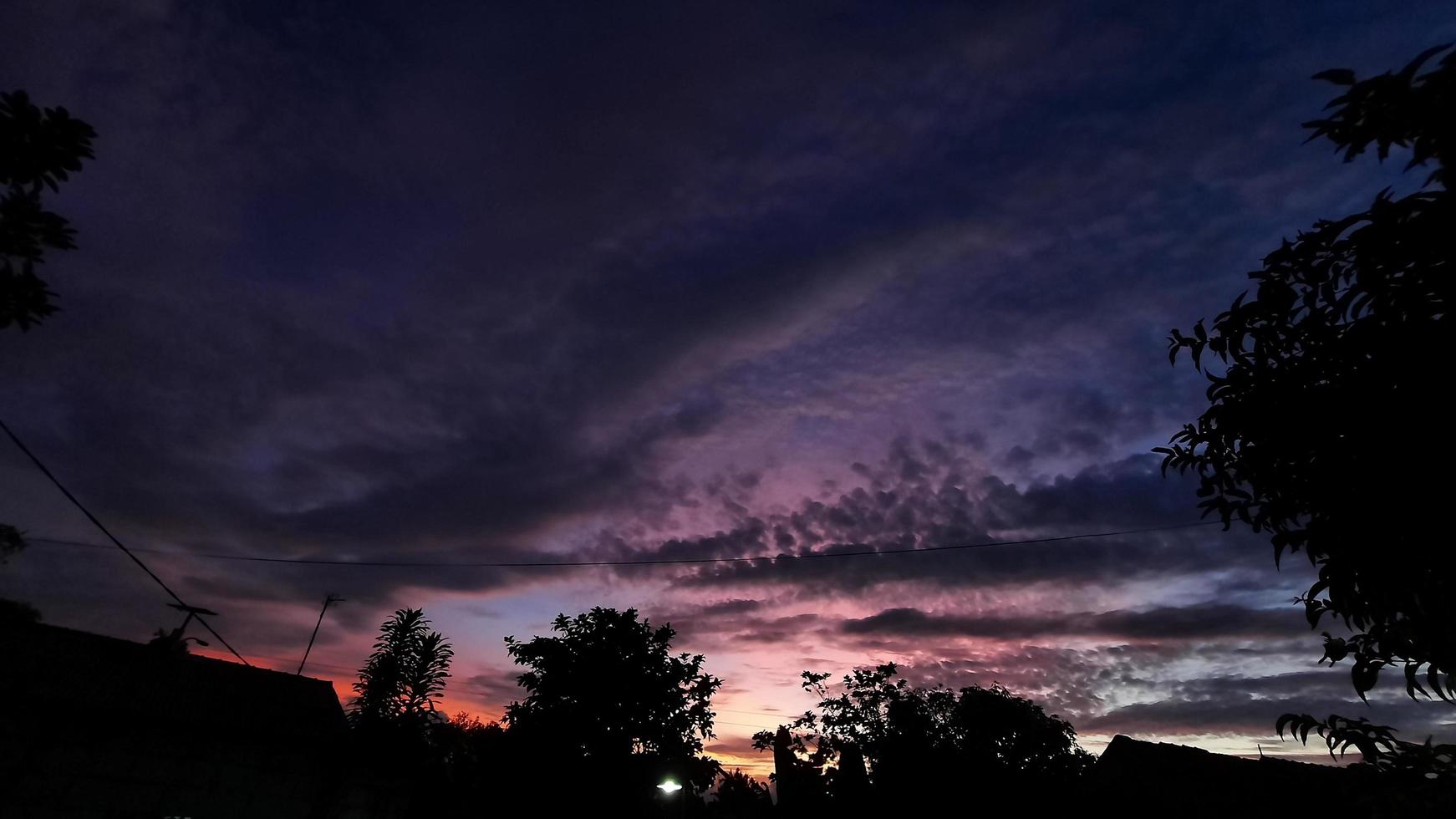 Cloudy evening sky background with beautiful color gradation 01 photo