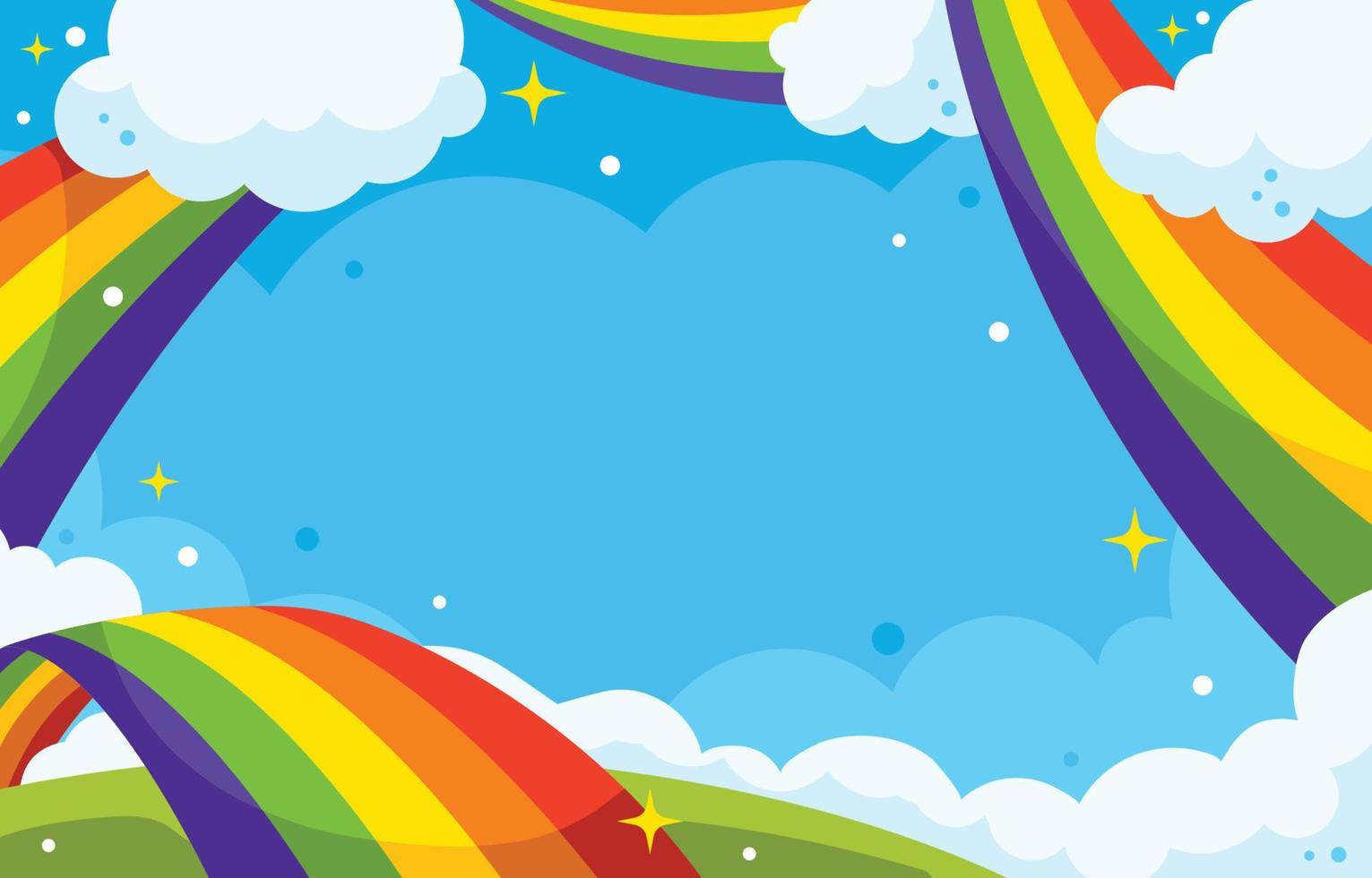 Simple Cartoon Rainbow Concept vector