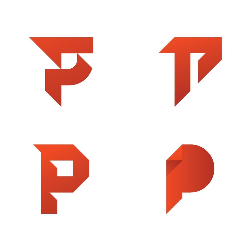 plantilla de diseño de símbolo de logotipo de letra p vector