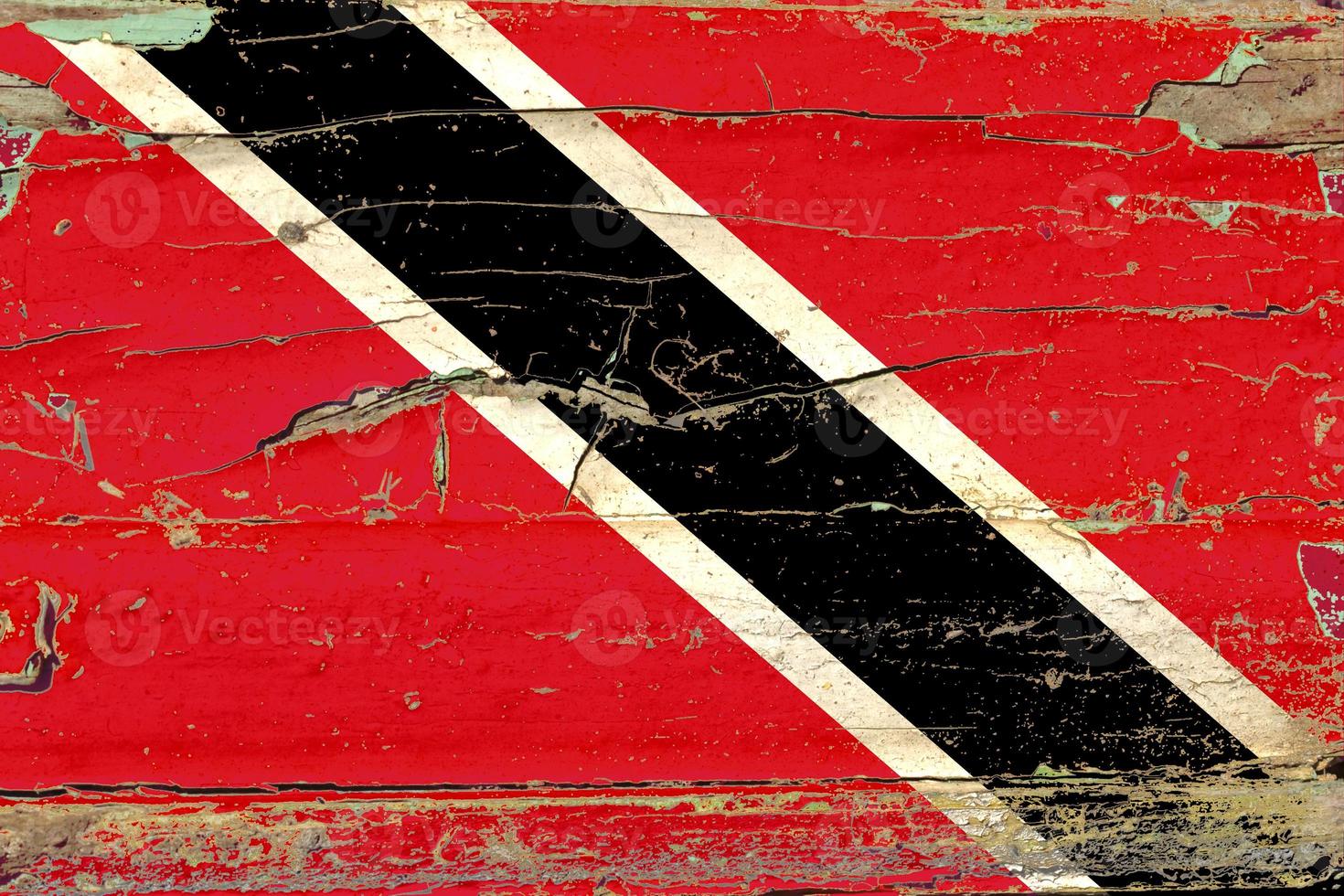 3D Flag of Trinidad and Tobago on wood photo