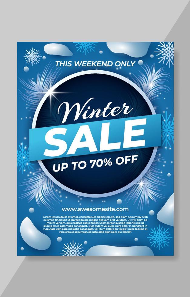 Winter Sale Poster Template vector