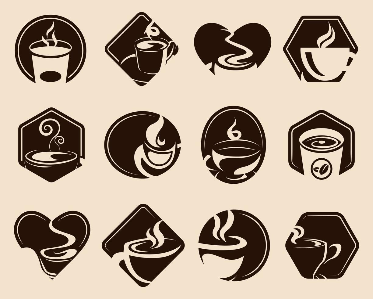 Coffee logo collection. coffee icon silhouette vector