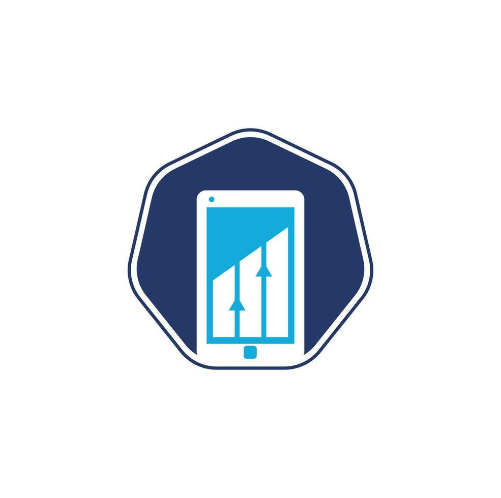 Mobile Graph Logo Template Design. Phone analytics marketing vector logo template