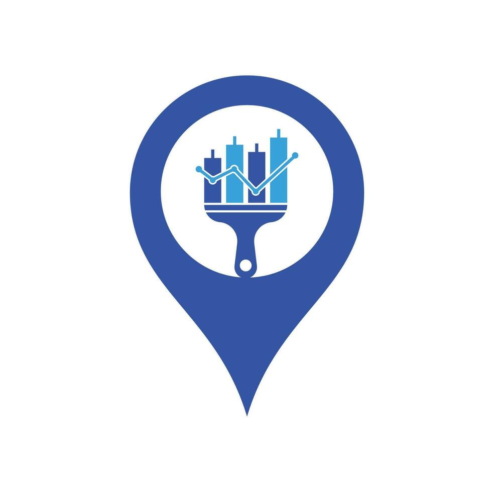 Paint finance gps shape concept logo design vector. Stats paint vector logo design template.