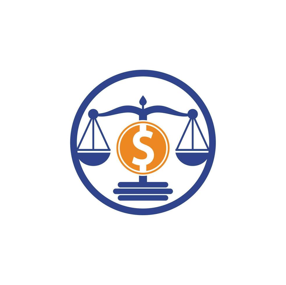 Money scale vector logo design. Finance concept. Logotype scale and dollar symbol icon.