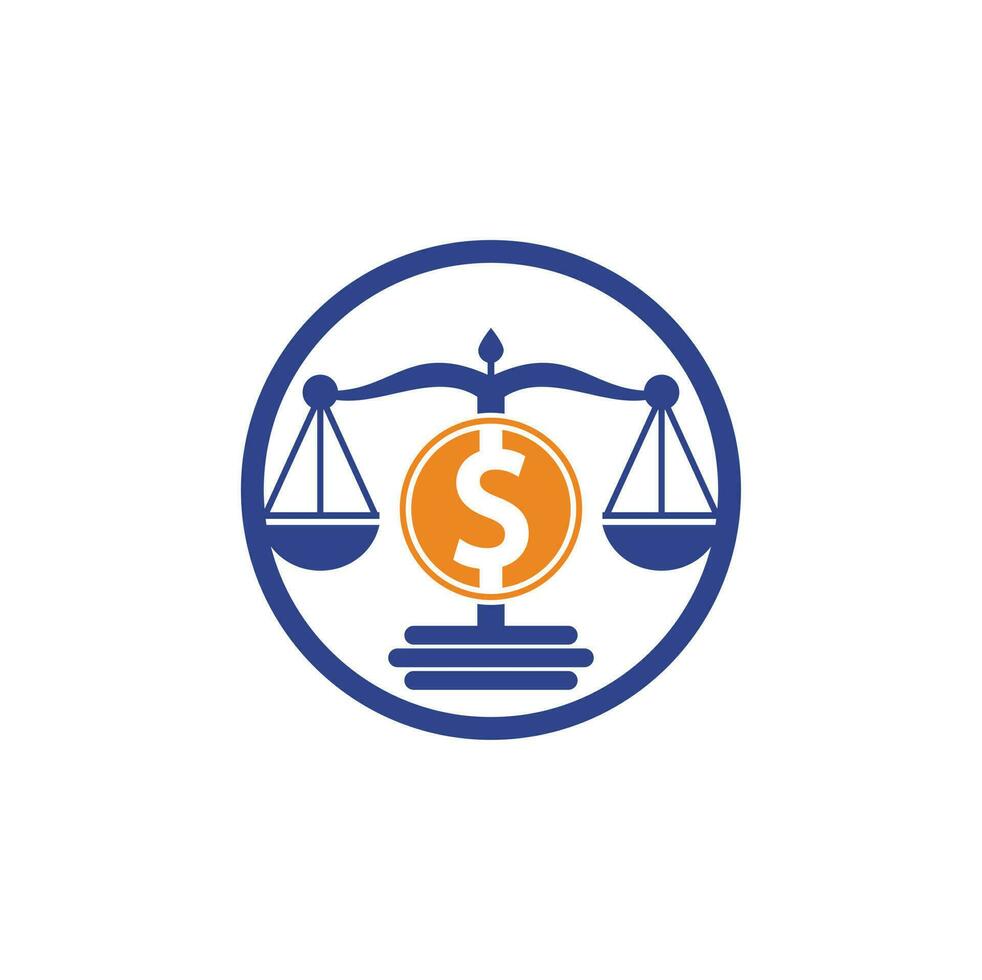 Money scale vector logo design. Finance concept. Logotype scale and dollar symbol icon.