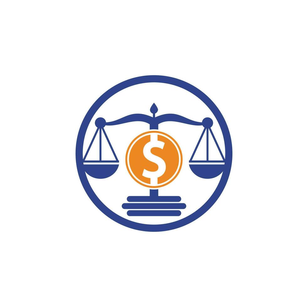 diseño de logotipo de vector de escala de dinero. concepto de finanzas escala de logotipo e icono de símbolo de dólar.