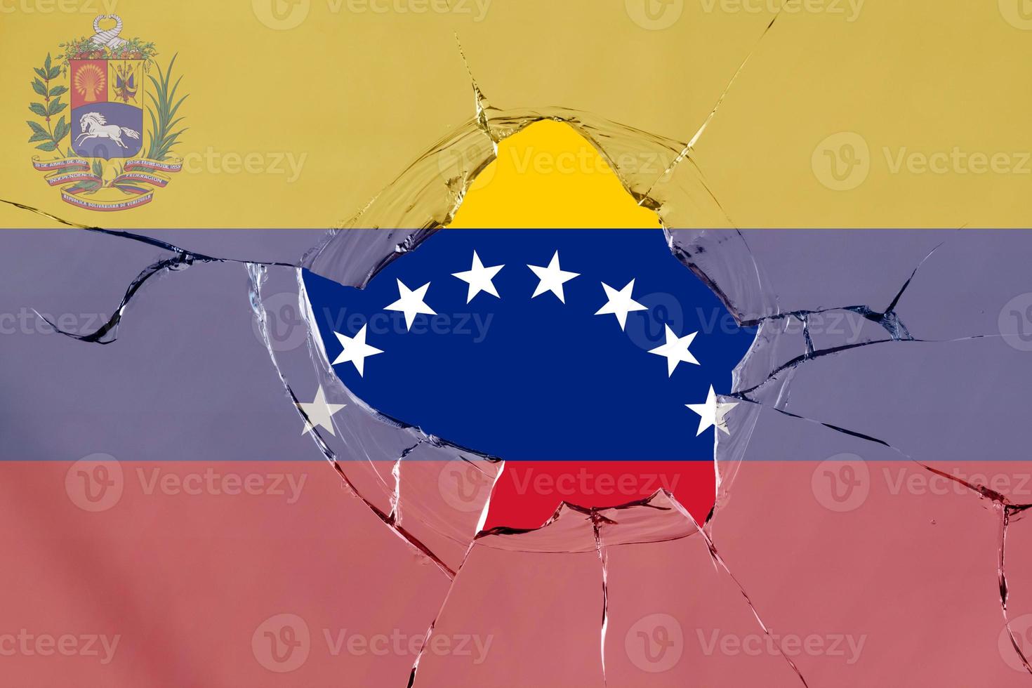 3d bandera de venezuela en vidrio foto