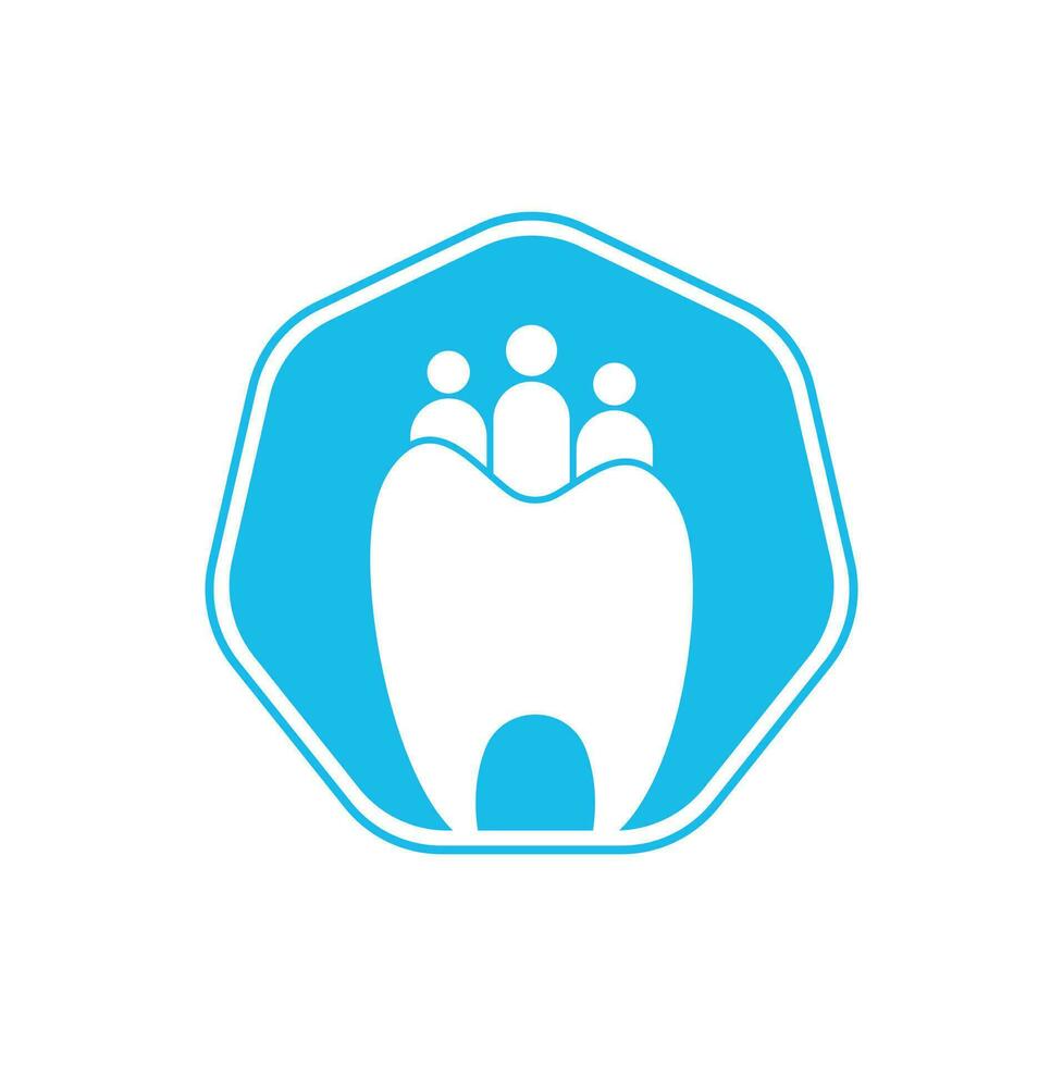 plantilla de logotipo dental familiar aislada con tres personas. logotipo dental familiar con concepto de personas. vector