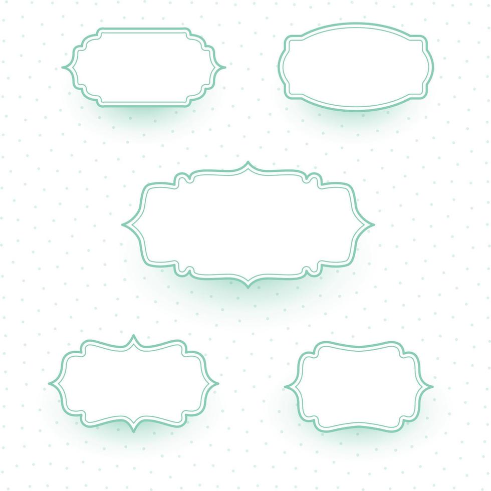 pastel colors wedding label frames set vector