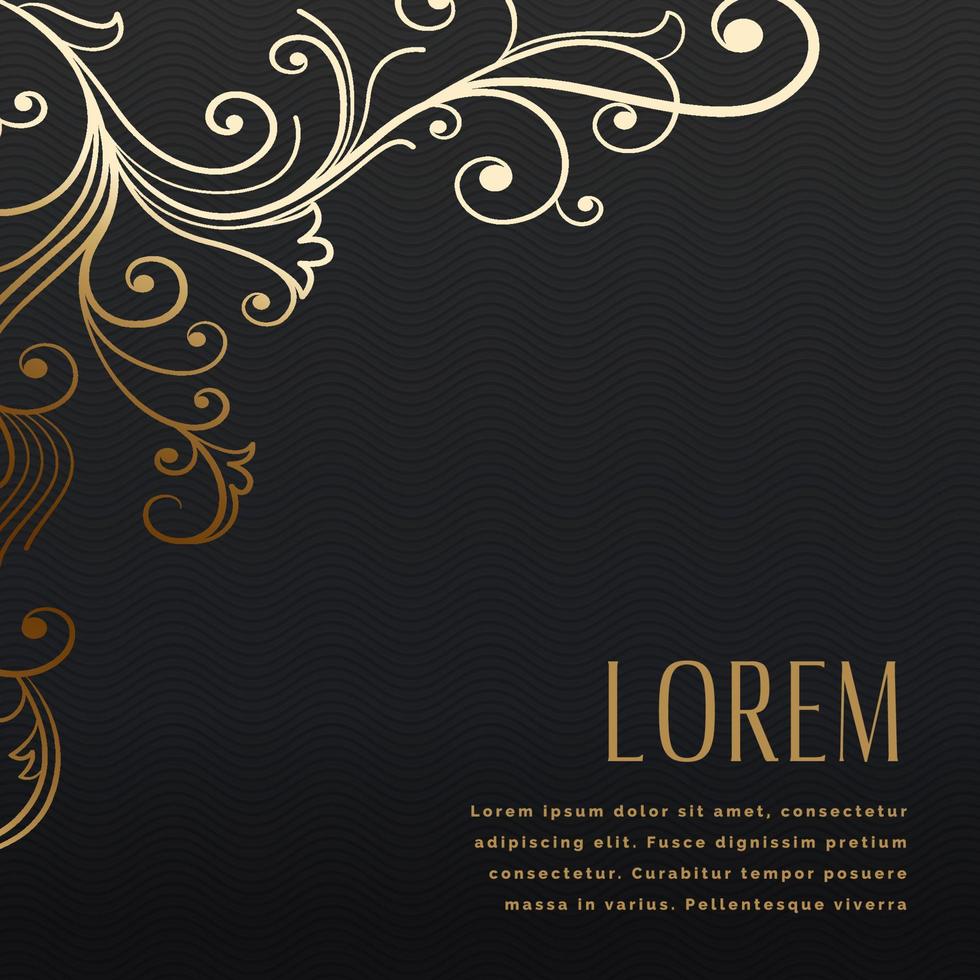 luxury style floral black gold background vector