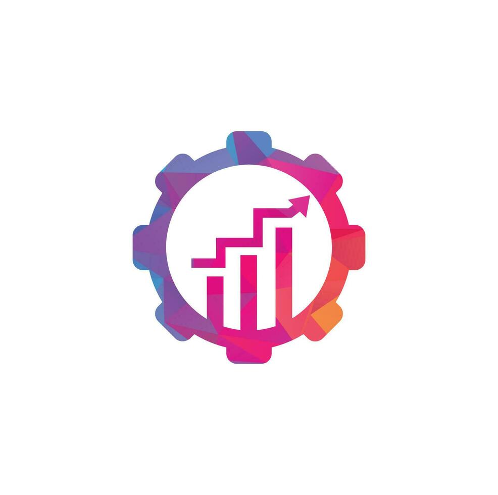Gear finance logo design. Wheel arrow logo icon. vector
