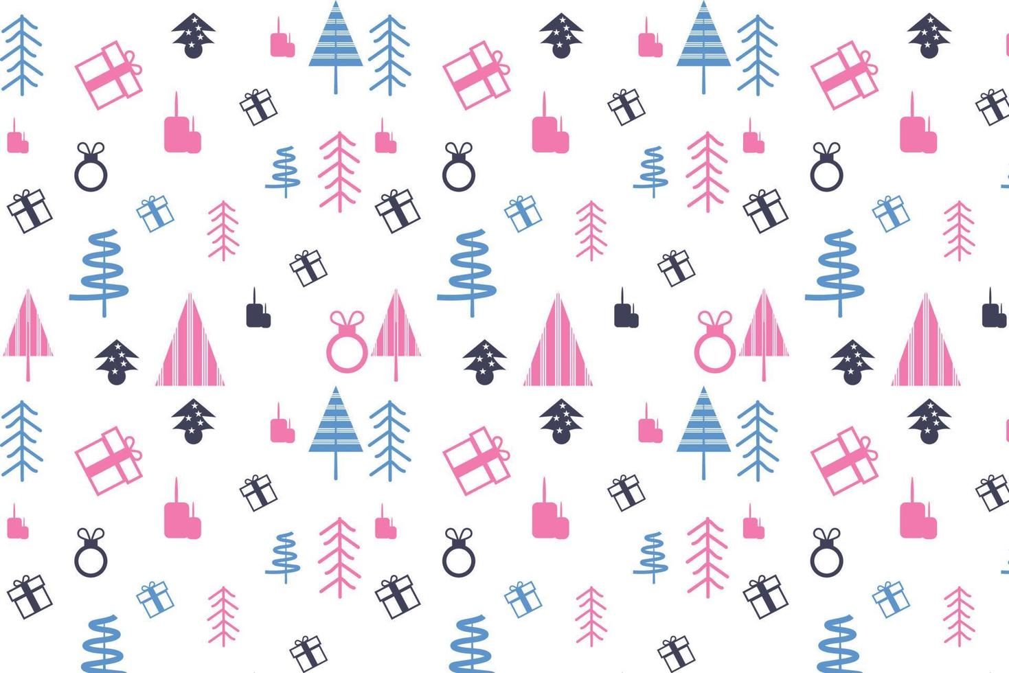 Simple Christmas seamless pattern with geometric motifs. Snowflakes and circles with different ornaments. Magic nature fantasy snowfall texture decoration design vector