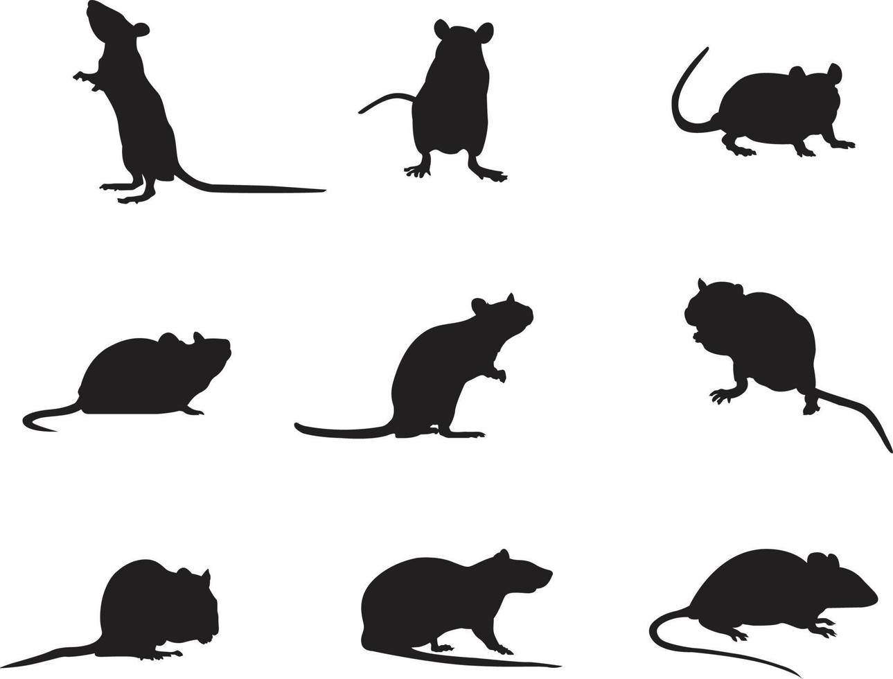 A vector silhouette collection of rodents for artwork compositions