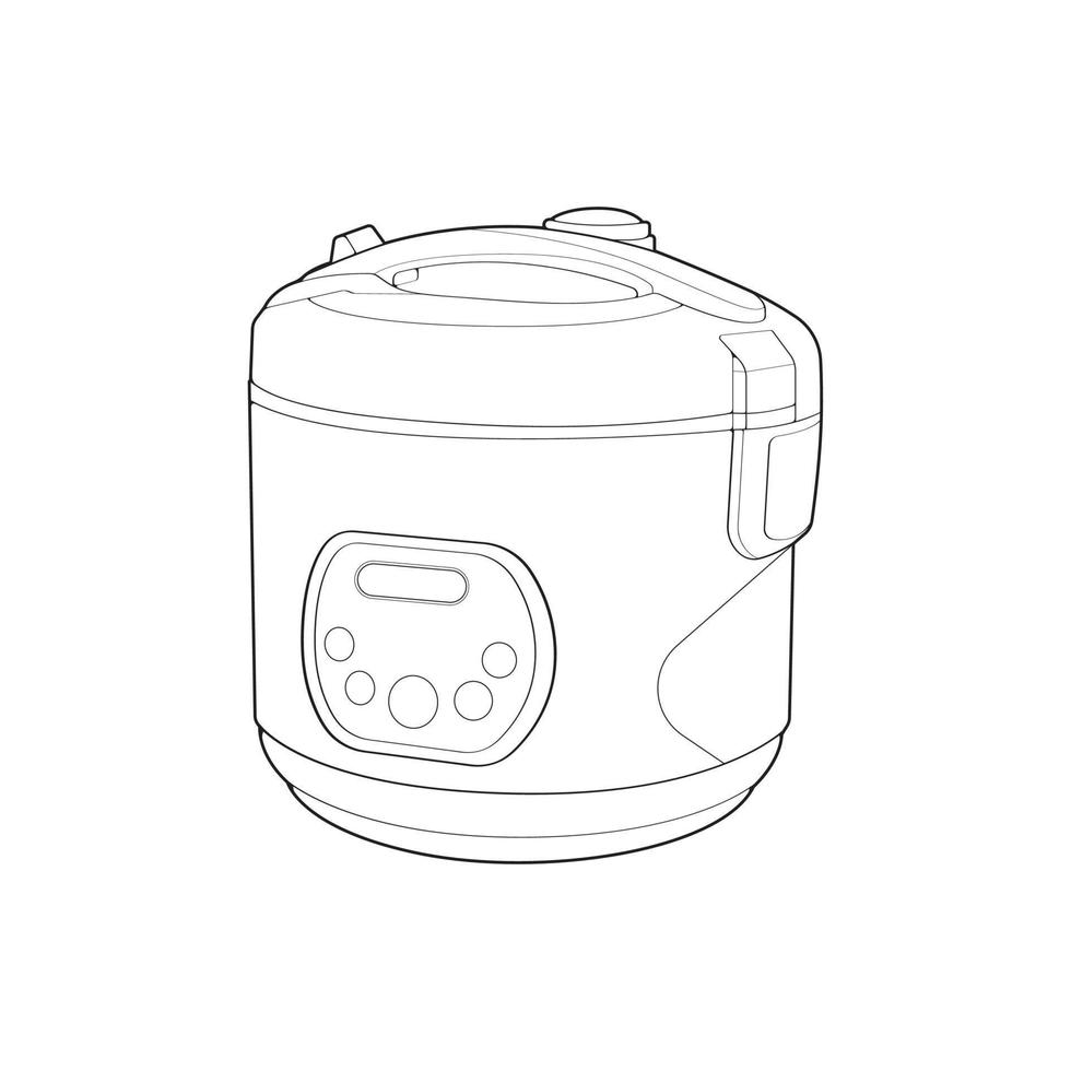 olla arrocera, tarro mágico, vector de ilustración, vector de arte de línea, arte de contorno.