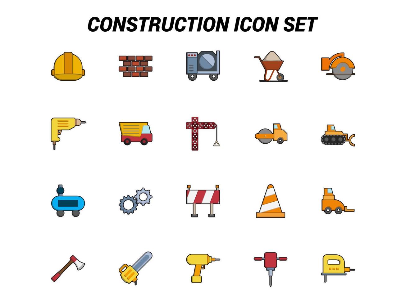 Construction Vector for Website, UI Essential, Symbol, Presentation