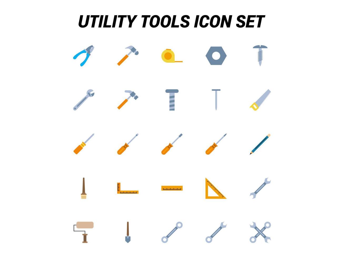 Utility tools set vector for Website, UI Essential, Symbol, Presentation