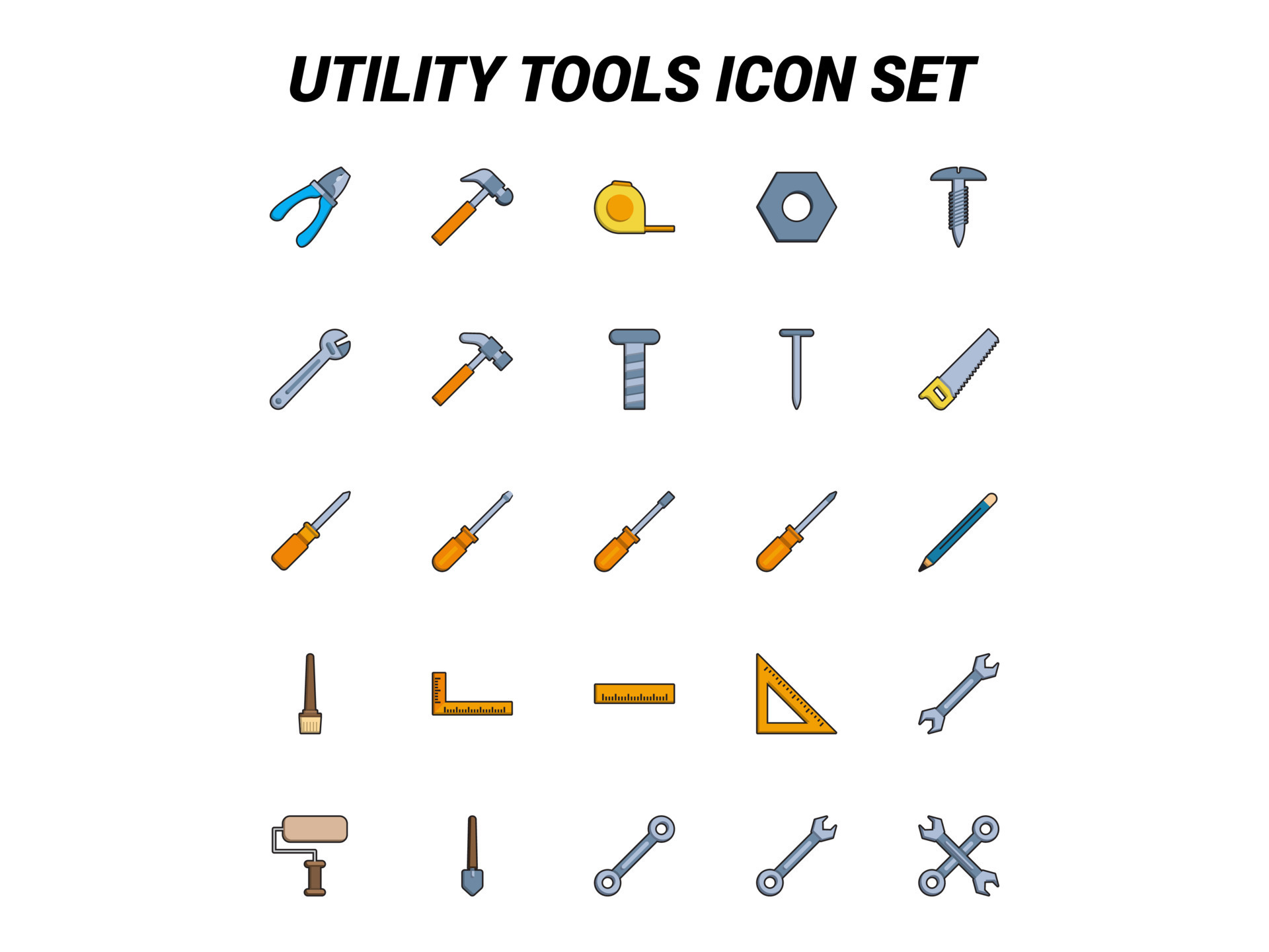 Utility tools set vector for site, UI Essential, Symbol, Presentation 13074526 Vector Art at