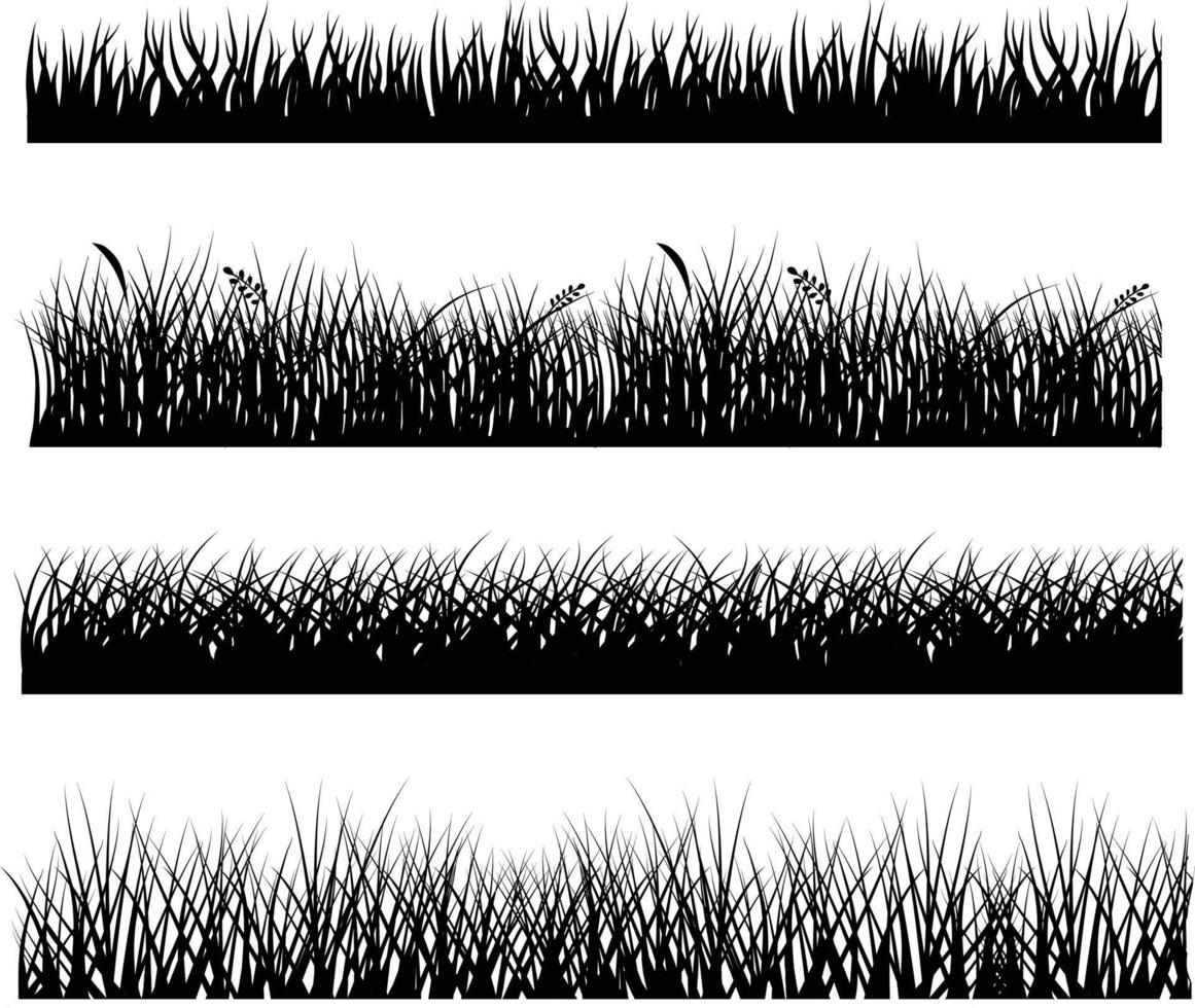 A vector collection of grass silhouettes for artwork compositions